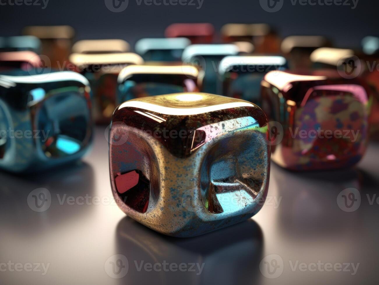 Futuristic glass cubes background Abstract geometric mosaic grid Square tiles pattern technology photo