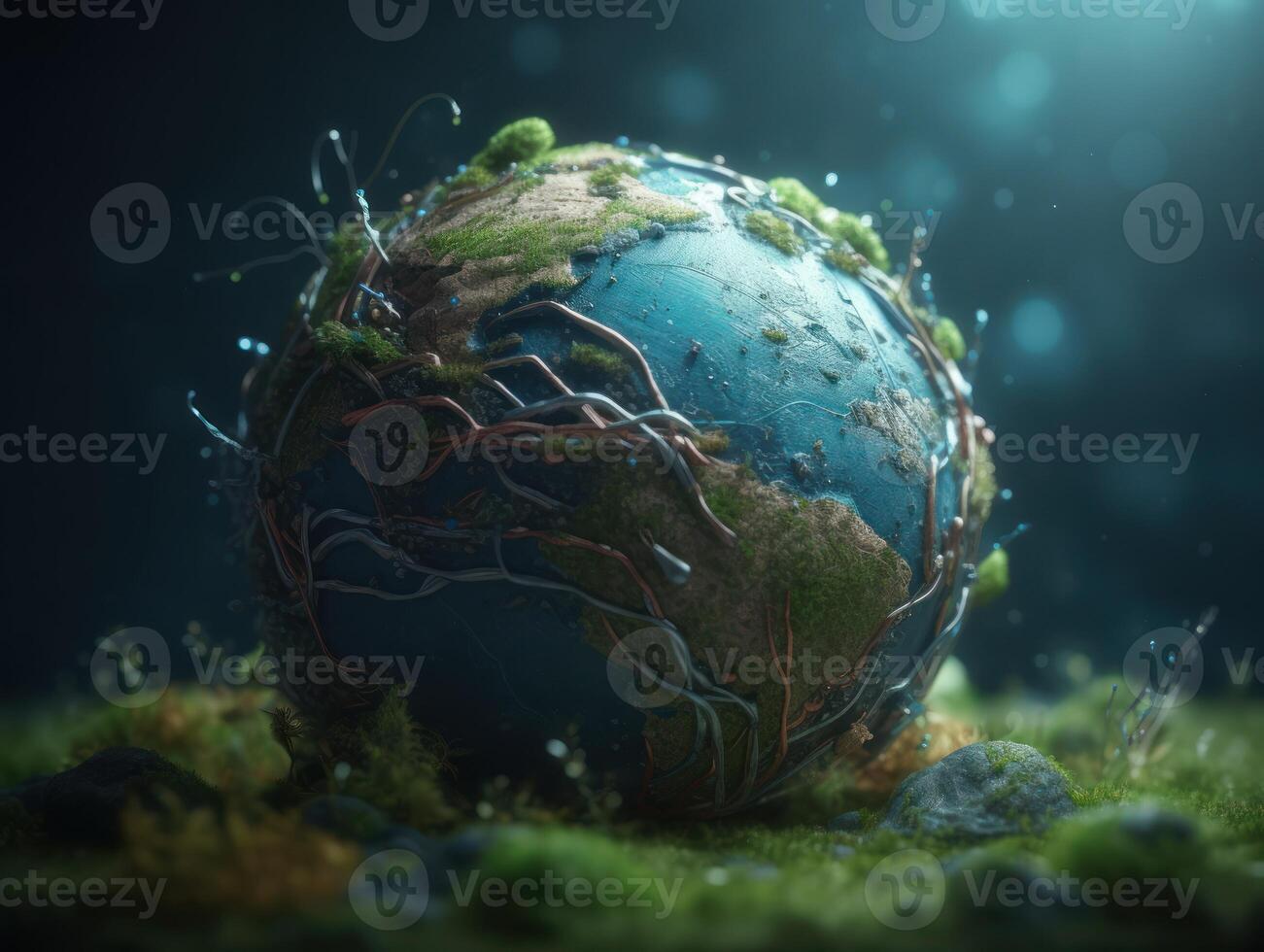 Green planet earth day nature protection concept Created with technology photo