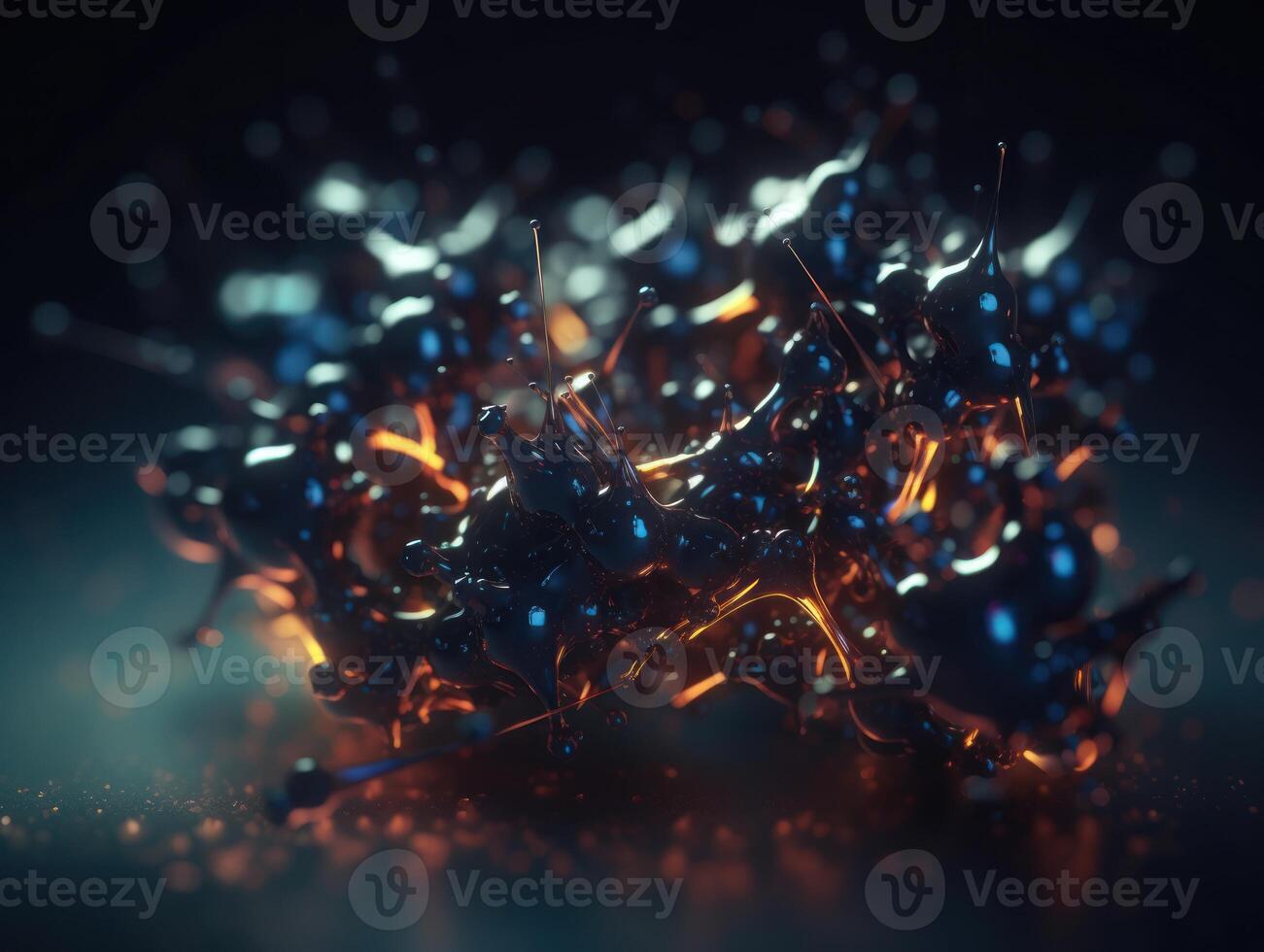 Abstract molecule model on dark background Created with technology. photo