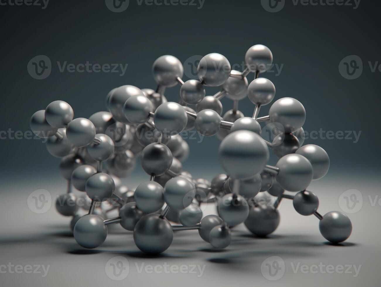 Abstract molecule model on dark background Created with technology. photo