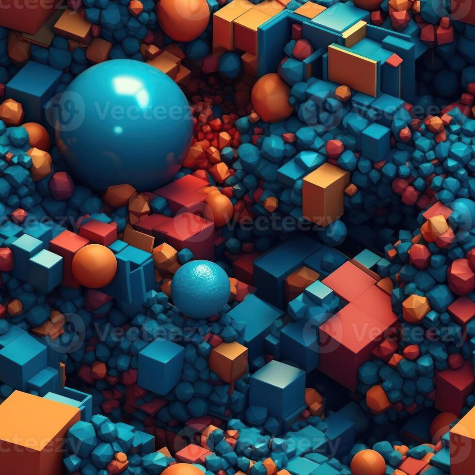 Colorful seamless geometric pattern created with technology photo