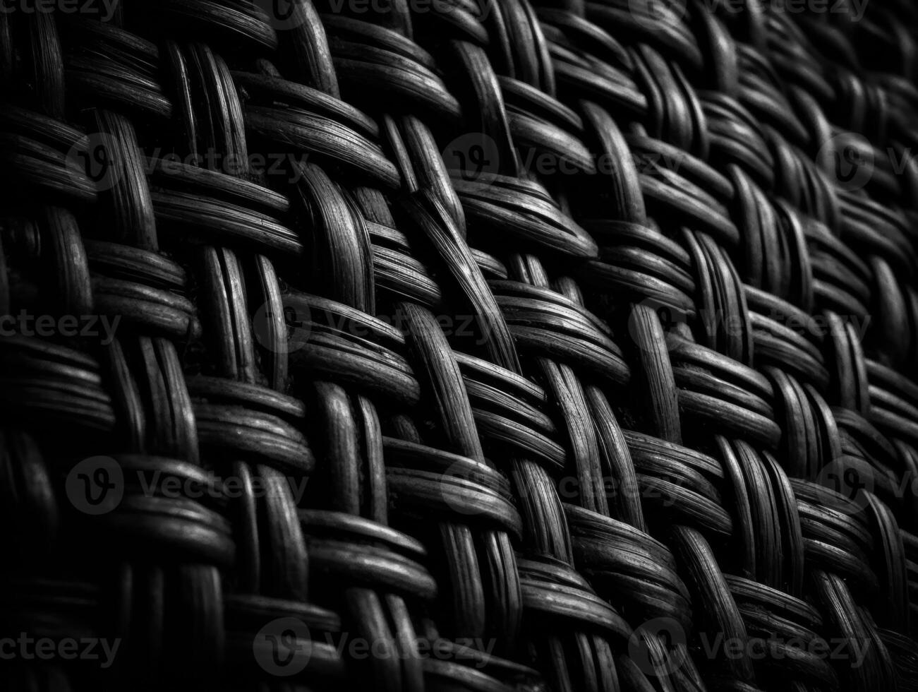 Dark black Abstract woven mat texture. Wickerwork background created