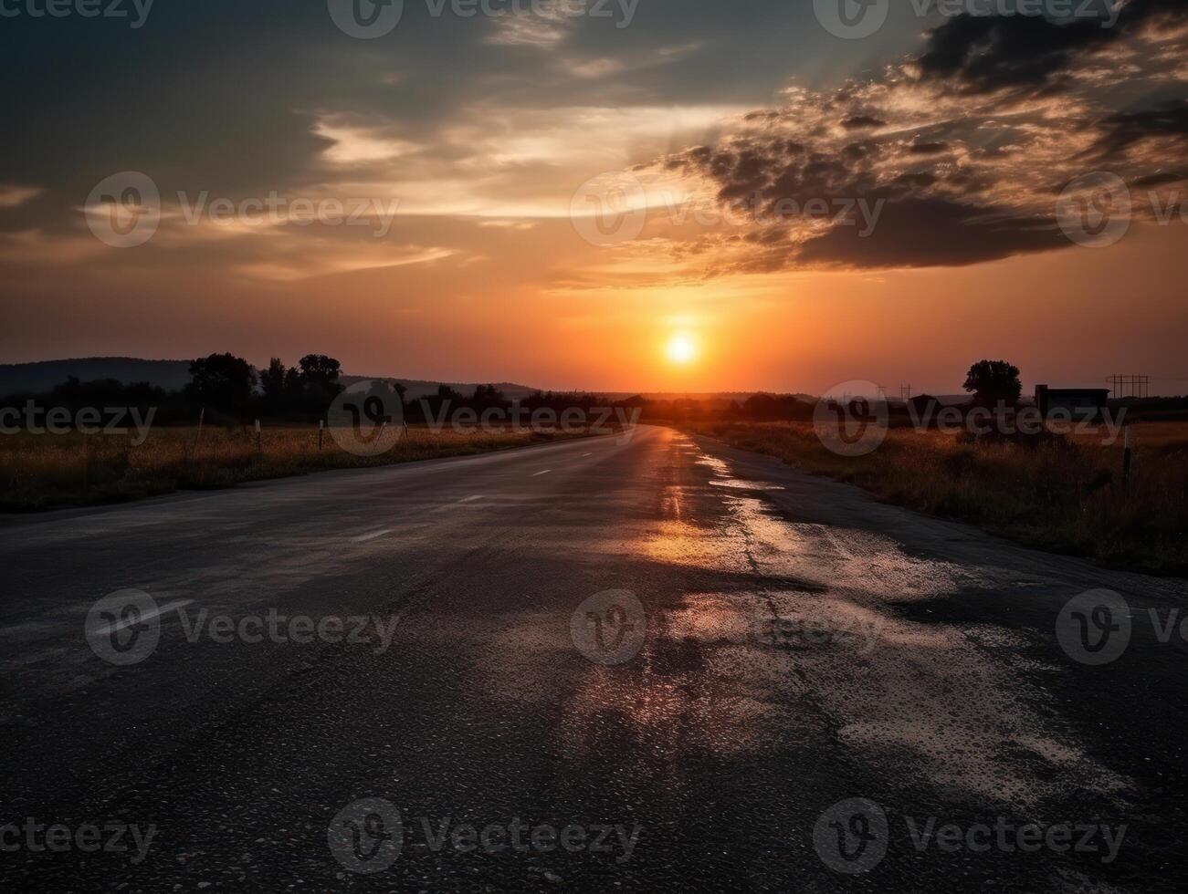 Race track Empty asphalt road concept Driving on an empty road Racing sports concept Created with technology photo