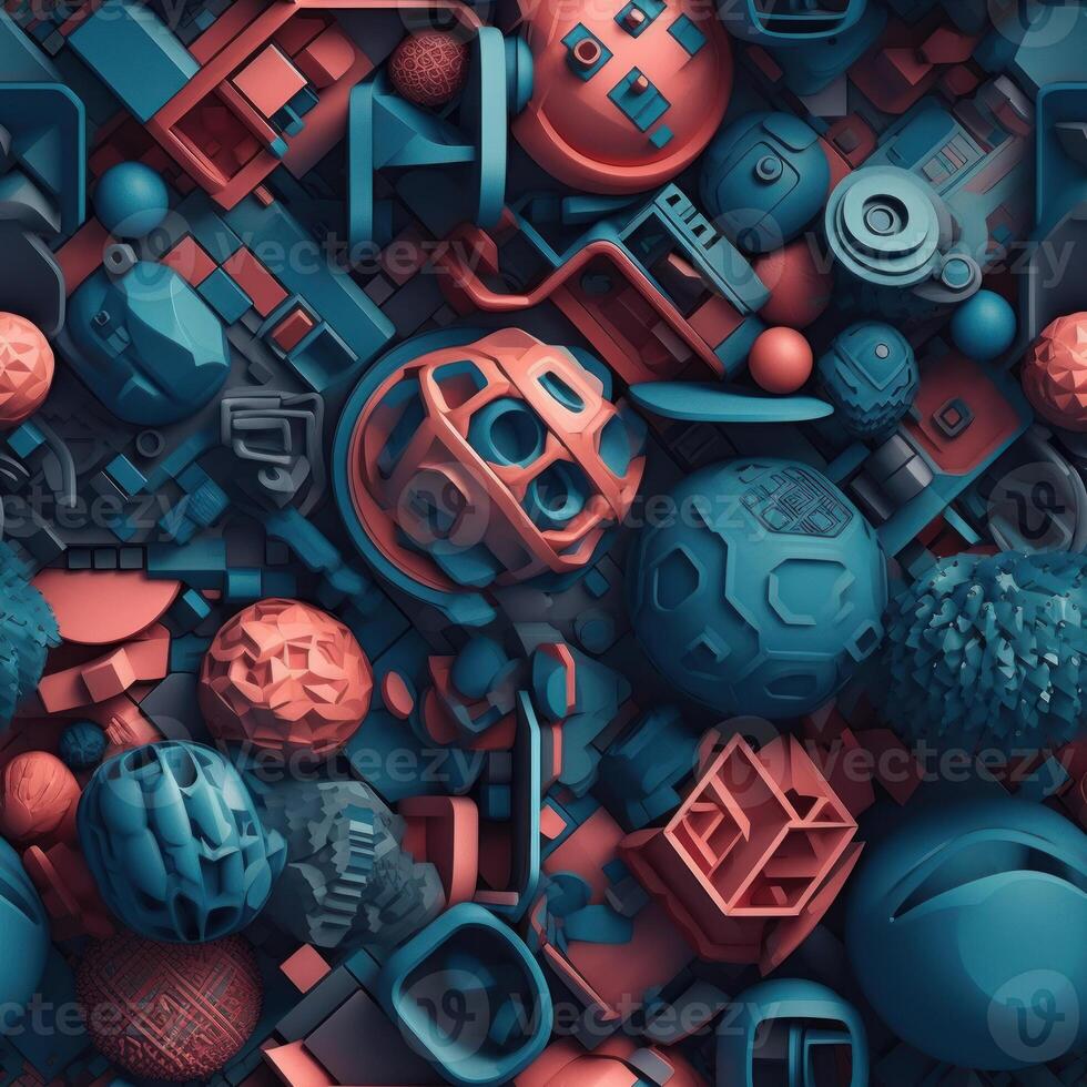 Colorful seamless geometric pattern created with technology photo