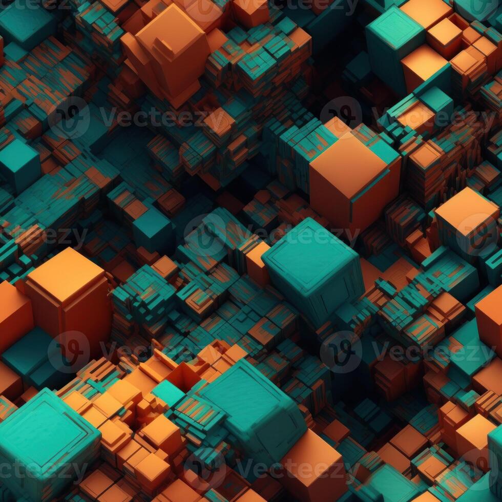 Colorful seamless geometric pattern created with technology photo