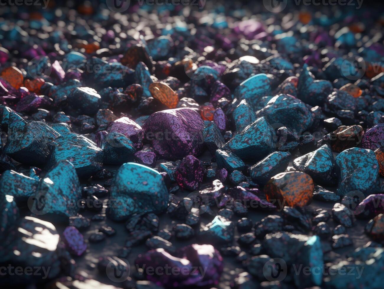 Translucent glass Stones and pebbles Abstract background with geometric shapes created with technology. photo