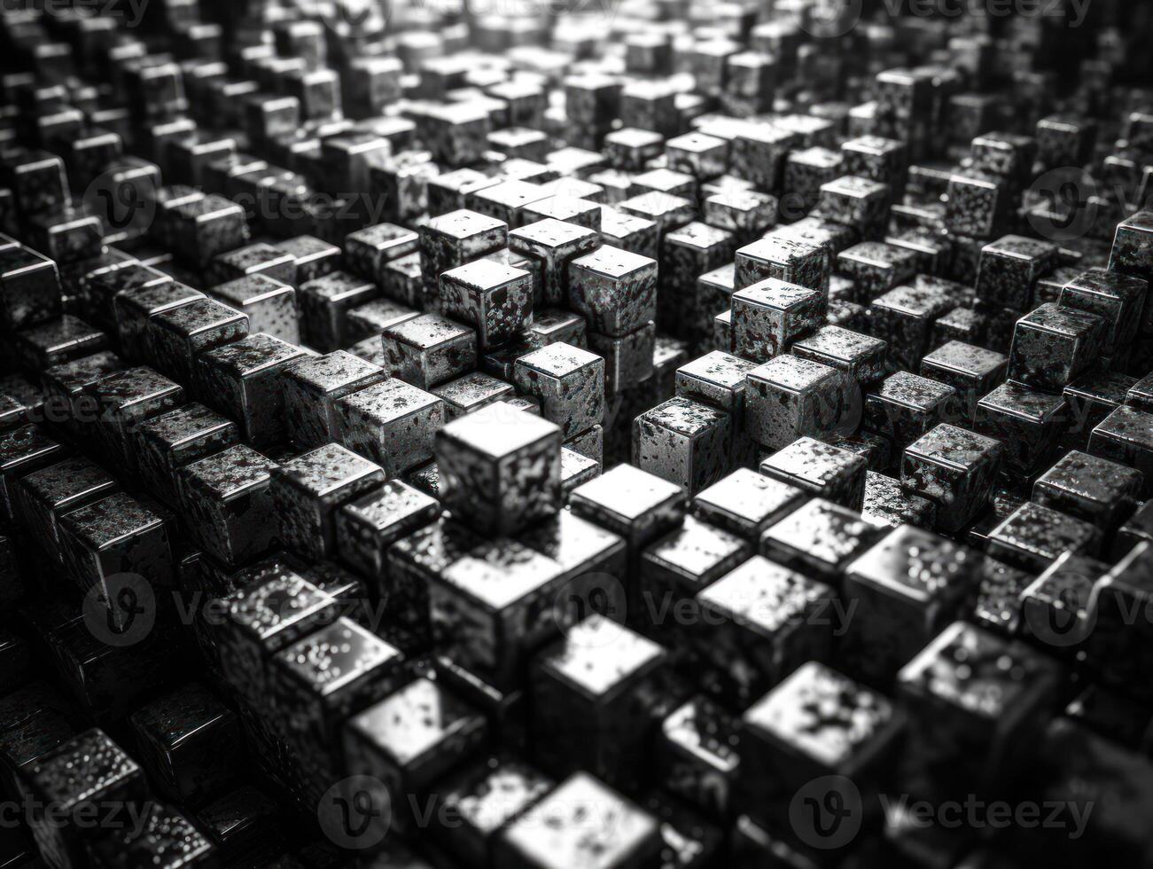 Futuristic cubes background Abstract geometric mosaic grid Square tiles pattern technology photo