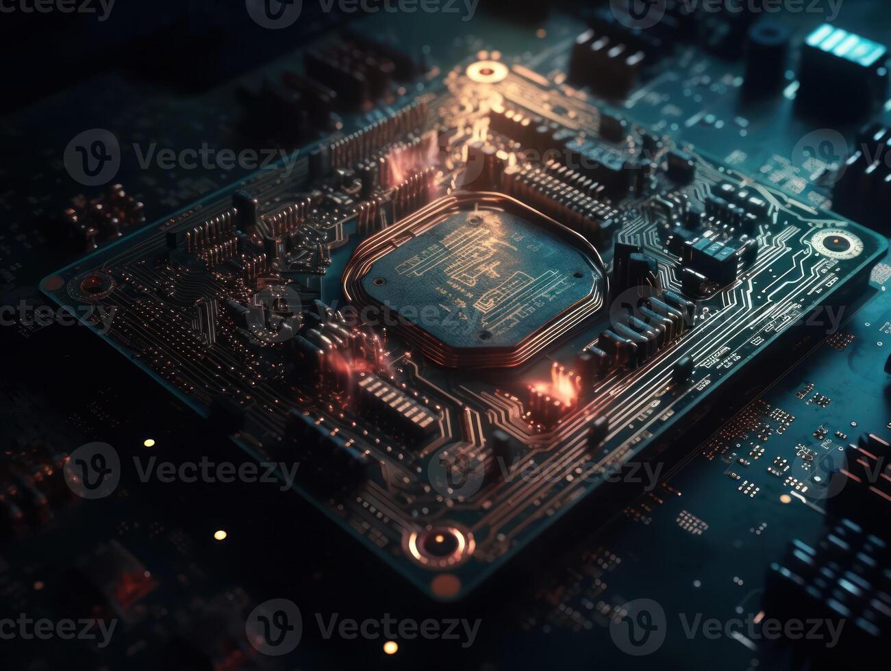 Technology circuit board pattern Motherboard industrial background Created with technology photo