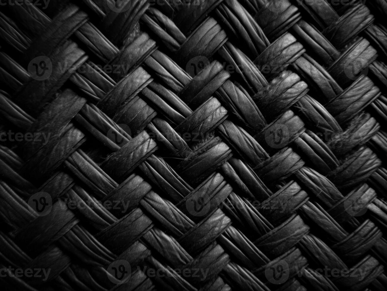 Dark black Abstract woven mat texture. Wickerwork background created with technology photo