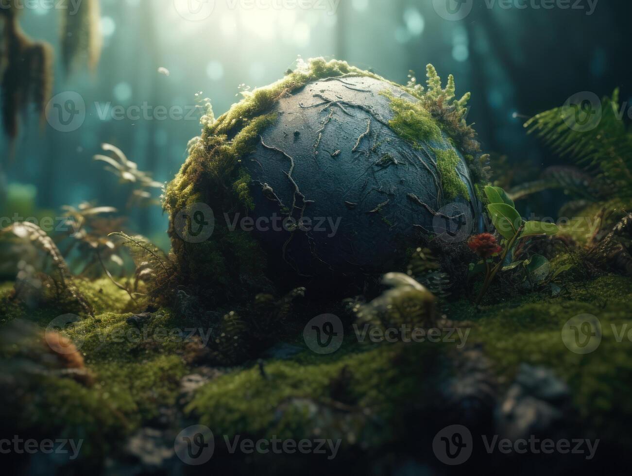 Green planet earth day nature protection concept Created with technology photo