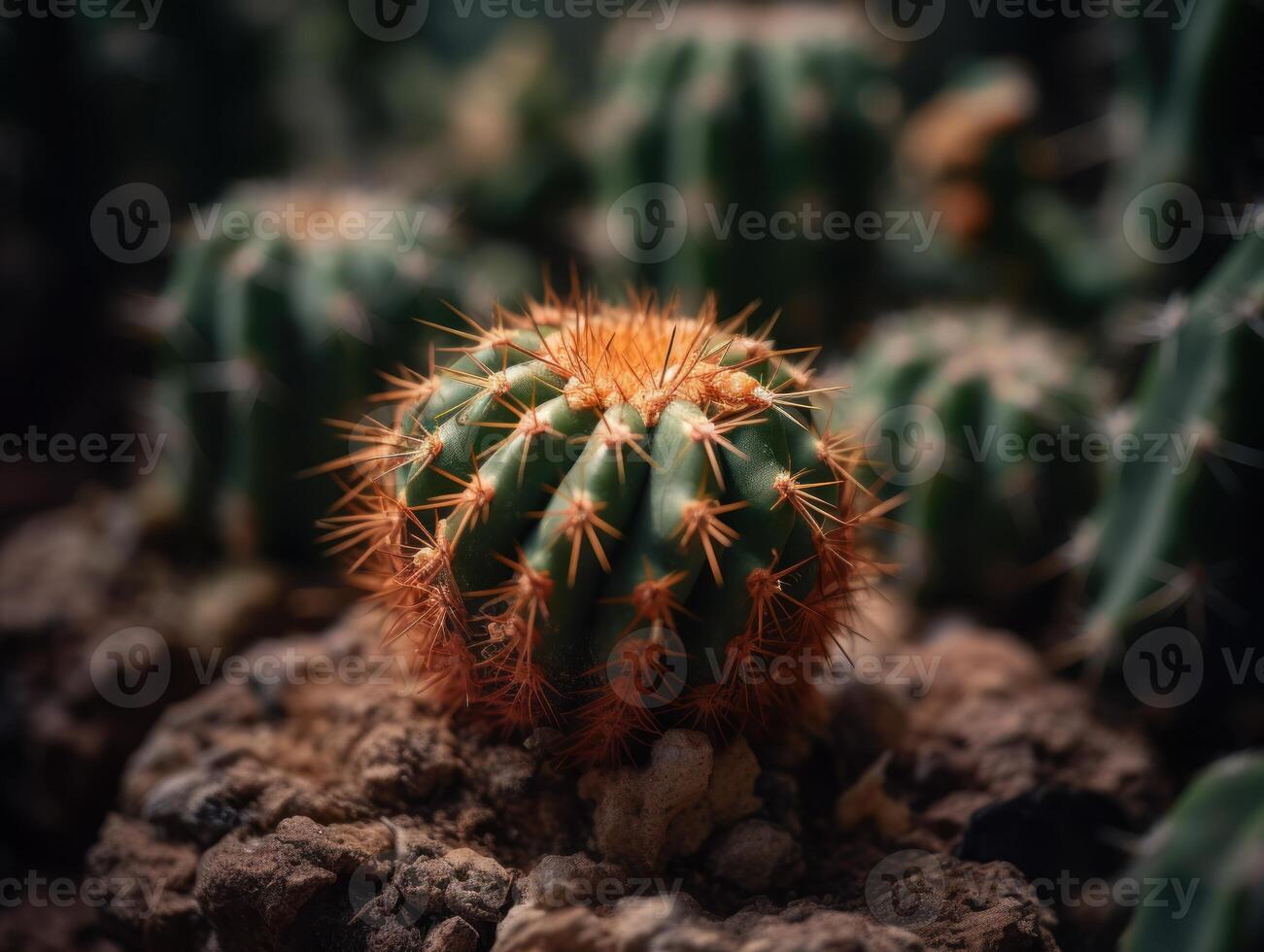 Miniature home flowers succulents and cactus in the garden Created with technology photo