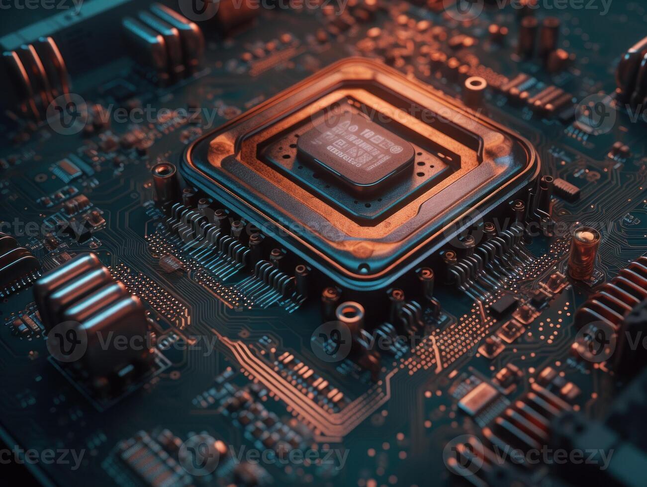 Technology circuit board pattern Motherboard industrial background Created with technology photo