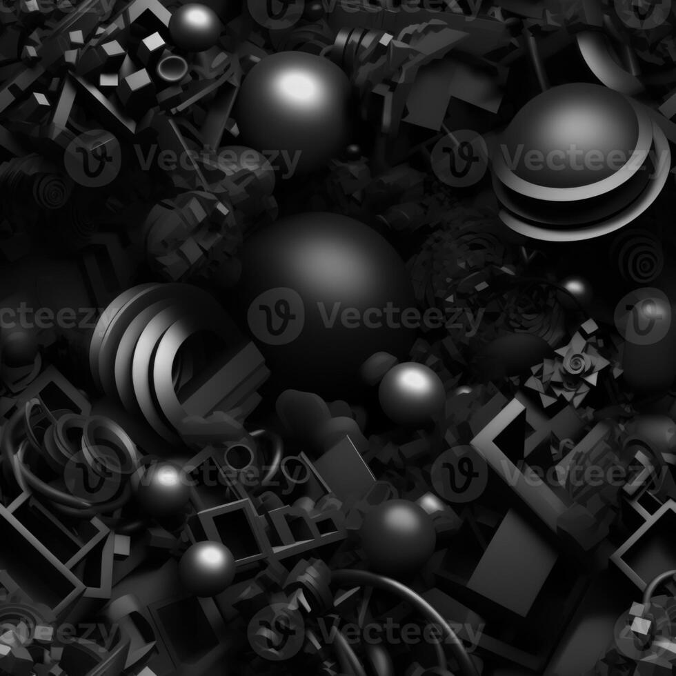 Dark black Geometric grid background created with technology photo