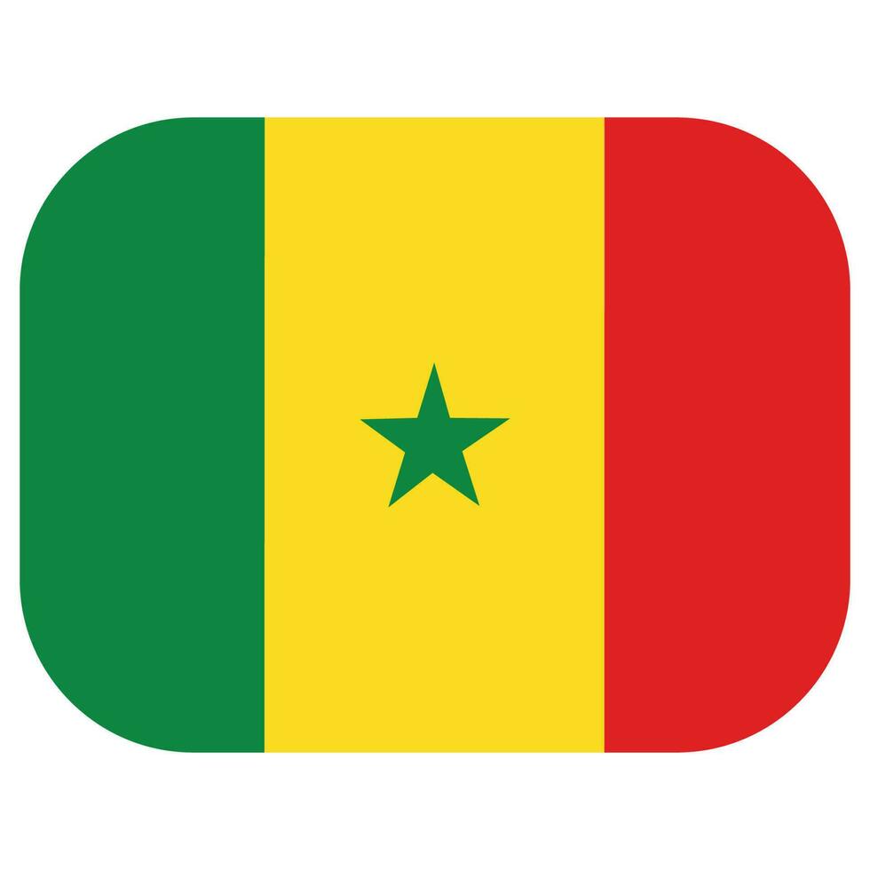 Senegal flag. Flag of Senegal in shape vector