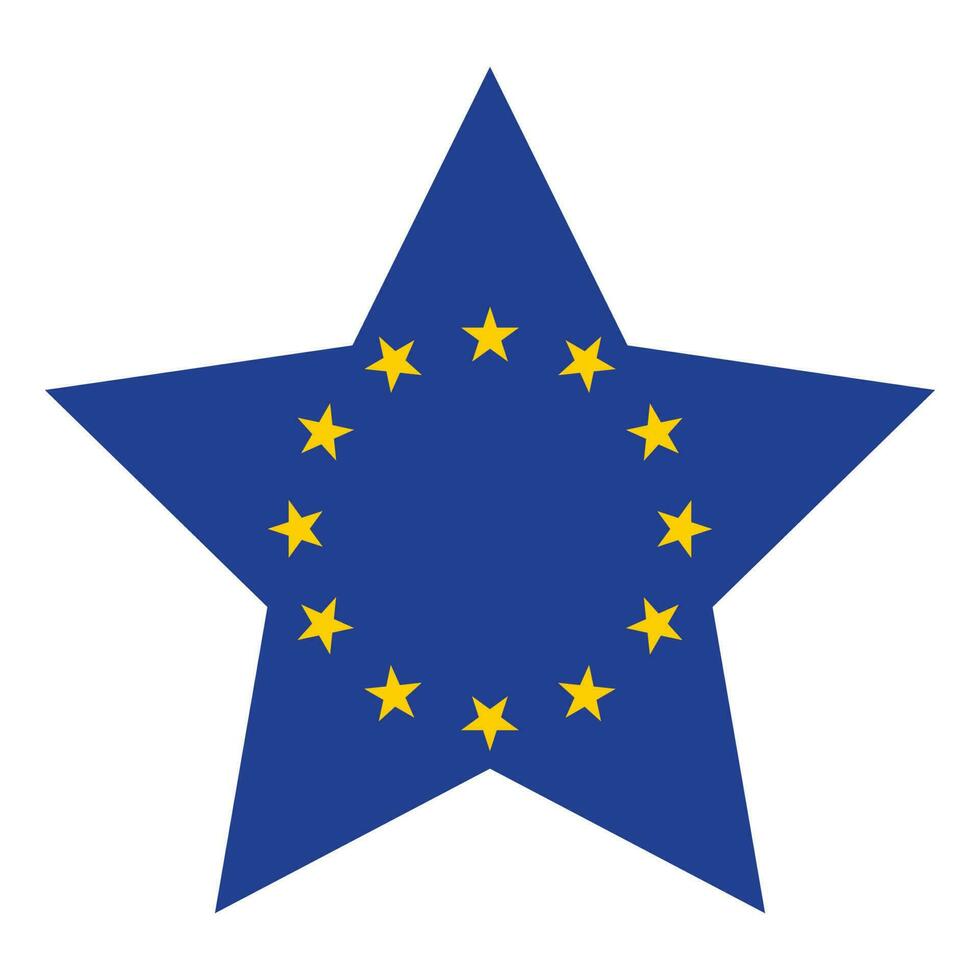 Flag of Europe. European Union. EU flag in design shape vector
