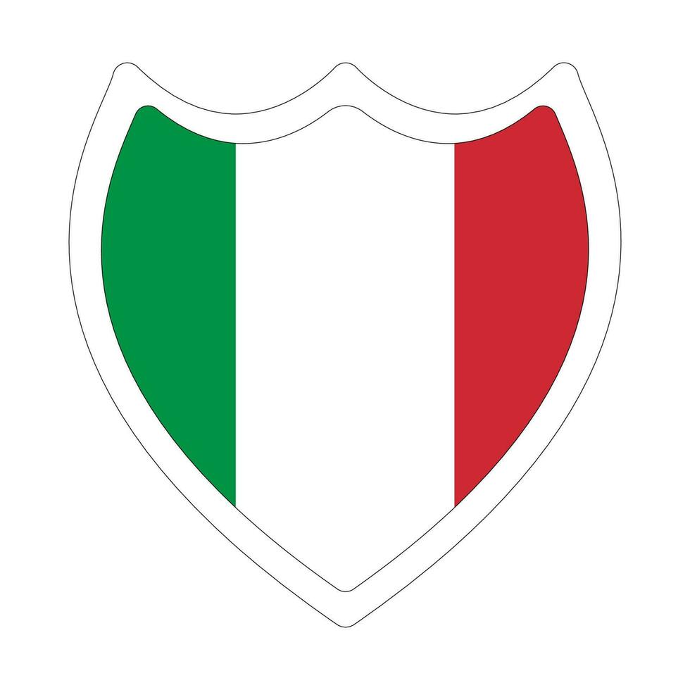 Italian flag in shape. Flag of Italy in shape. vector