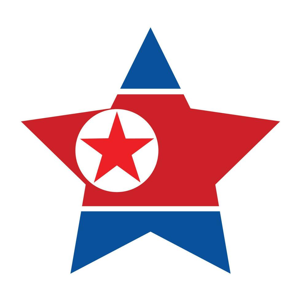 Flag of North Korea in shape. North Korea flag in shape. vector