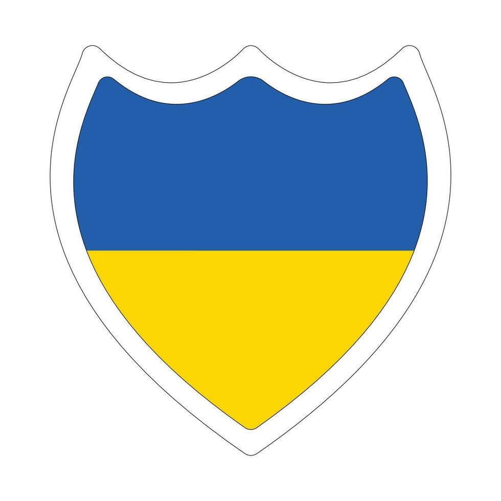 Ukraine flag in design shape vector