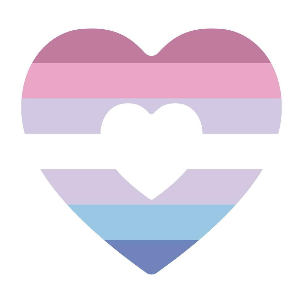 Bigender Pride Flag. Presence of who identify as both male and female vector