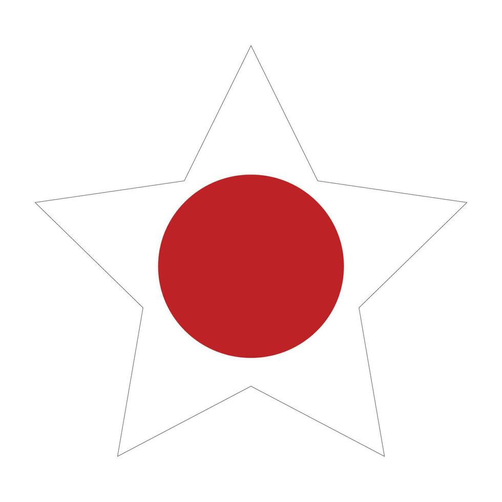 Japanese flag in shape. Flag of Japan in shape. vector