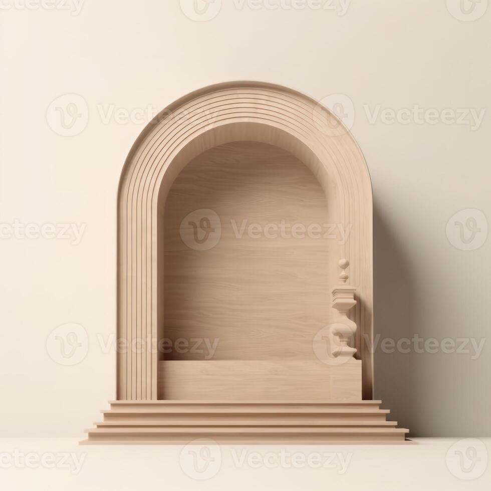 Minimalist background with podium for product presentation. Created with technology. photo