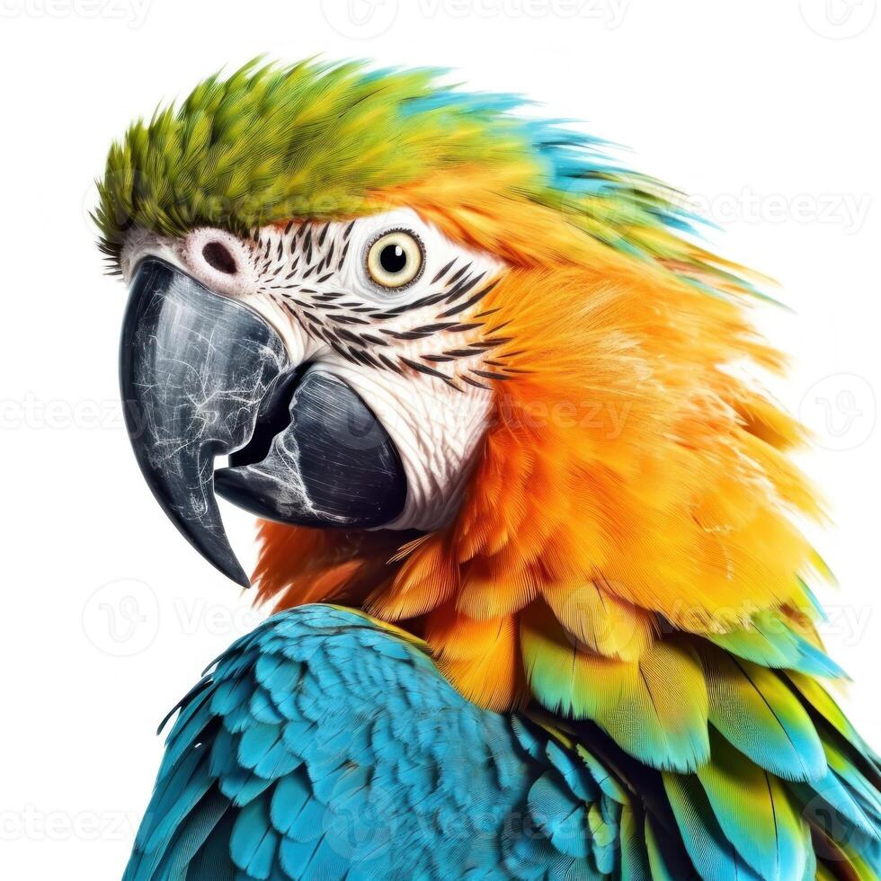 Bright parrot isolated. Illustration photo