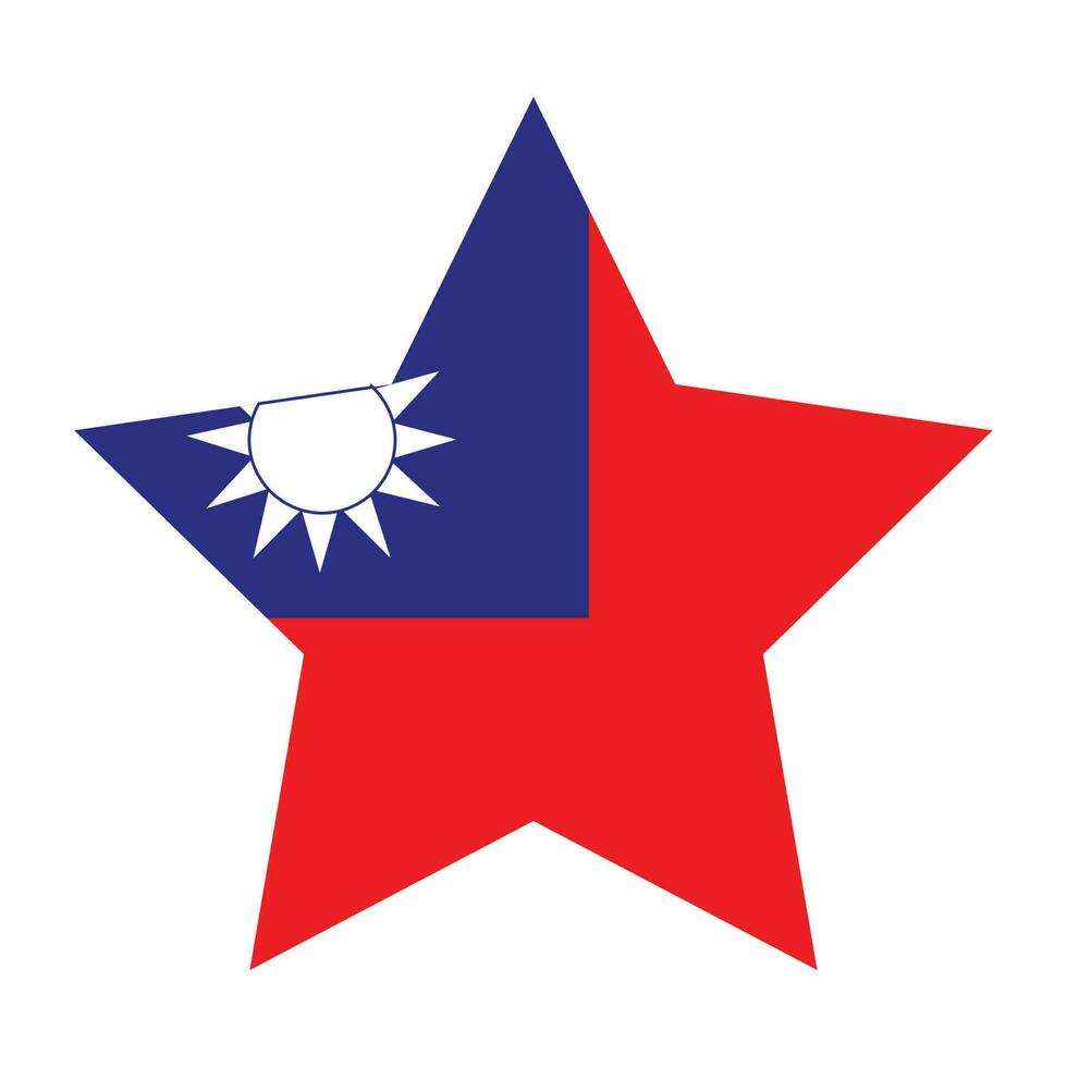 Flag of Taiwan in shape. Taiwan flag in shape. vector