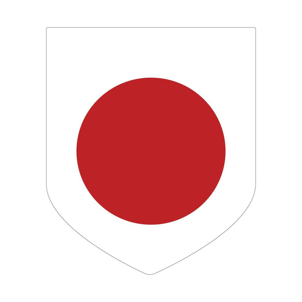 Japanese flag in shape. Flag of Japan in shape. vector