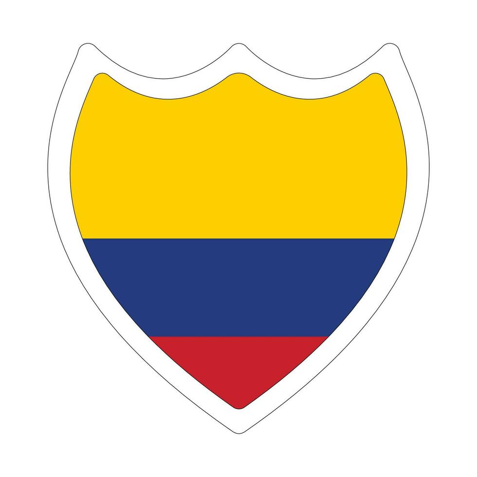 Flag of Colombia in design shape vector