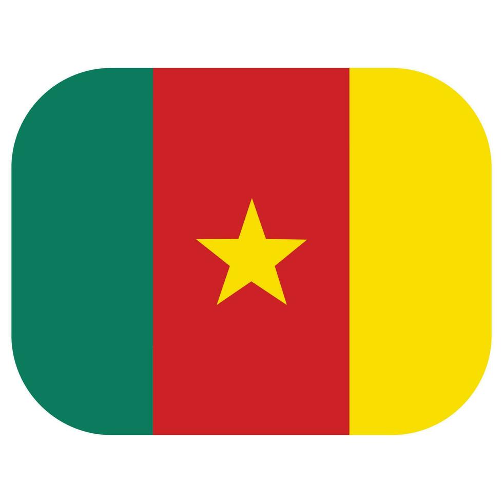 Flag of Cameroon. Cameroon flag in design shape vector