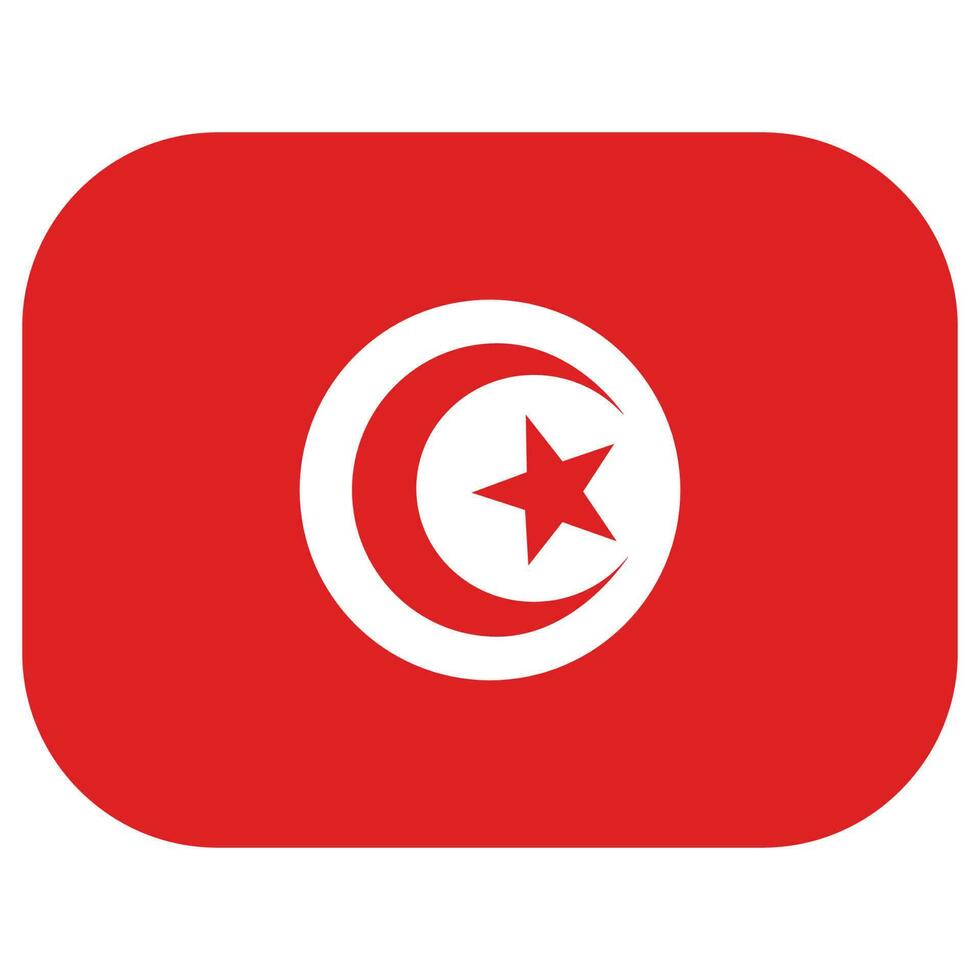 Flag of Tunisia. Tunisia flag with the design shape vector