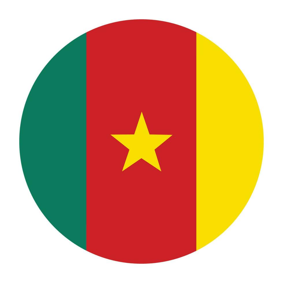 Flag of Cameroon. Cameroon flag in design shape vector