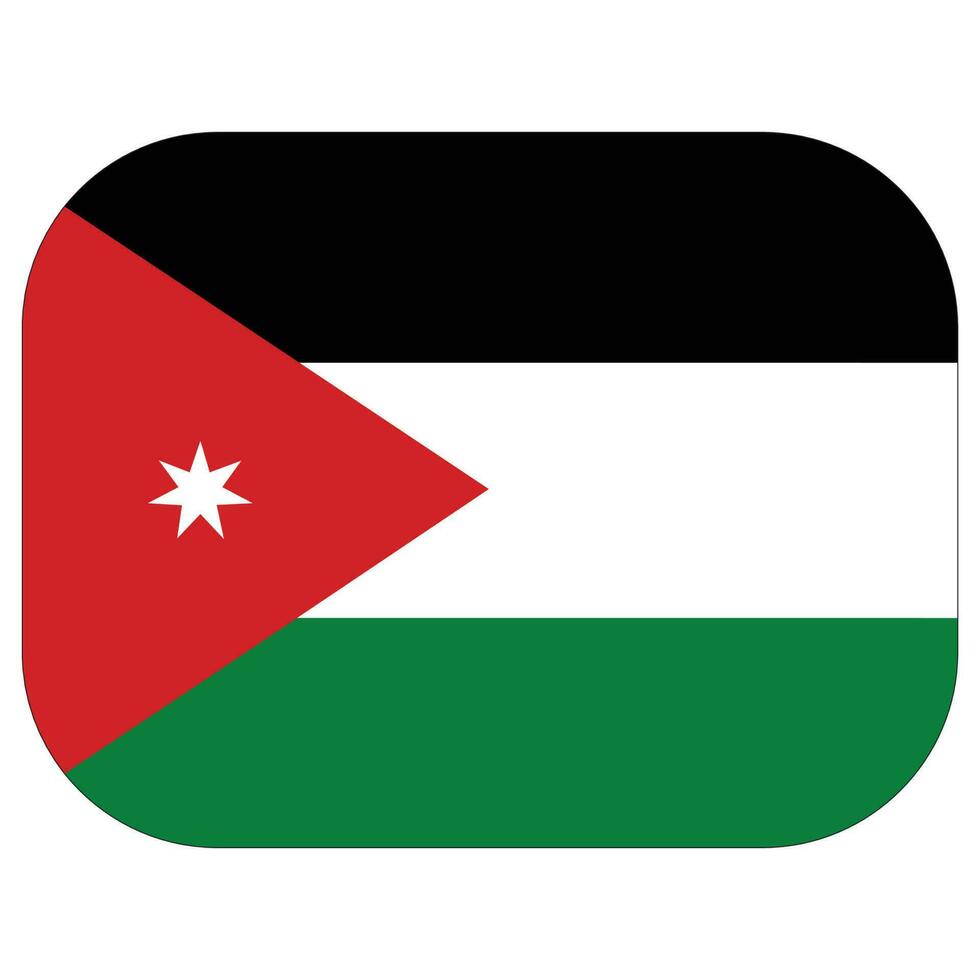 Jordan flag in shape. Flag of Jordan in the shape vector