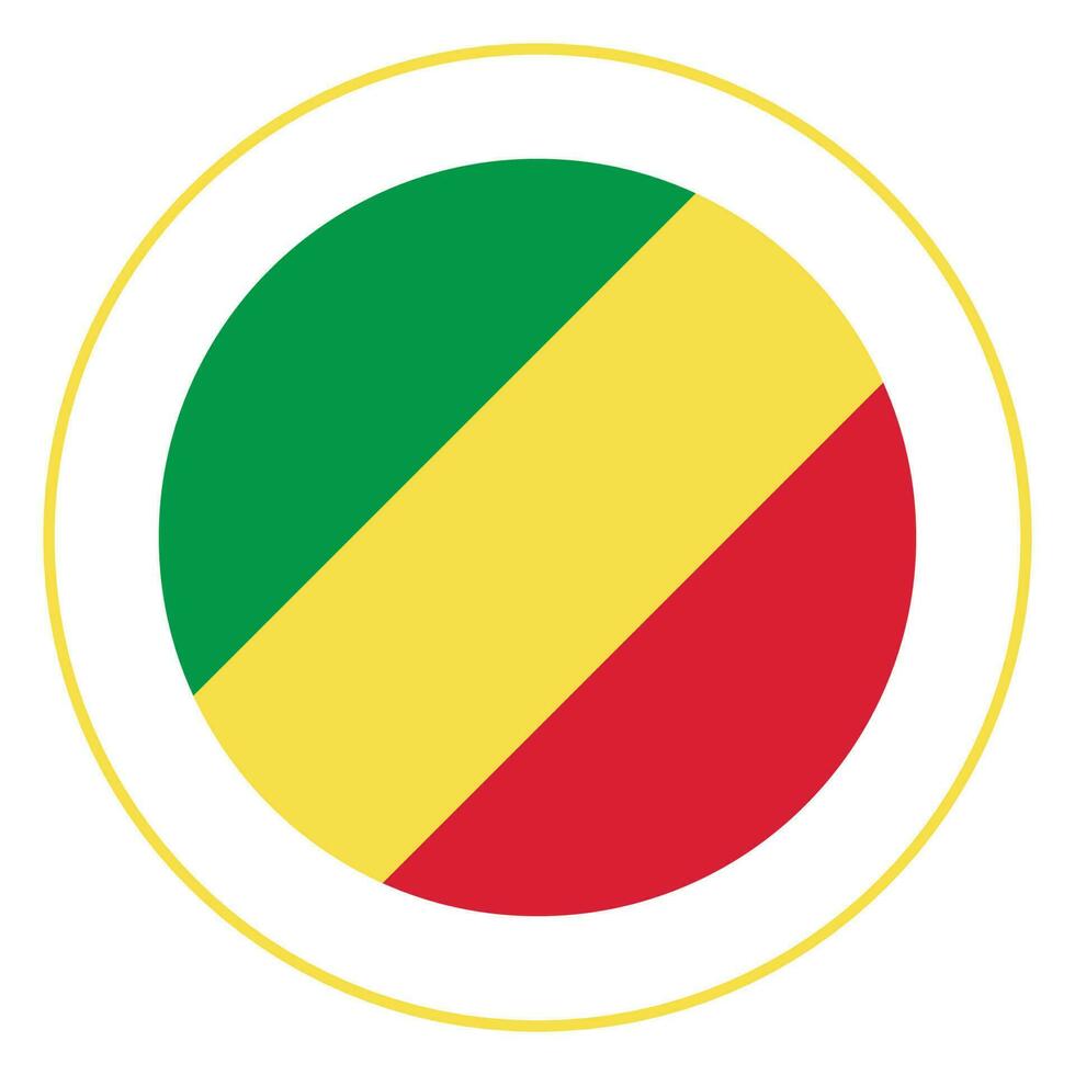 Congo flag. Flag of Congo in design shape vector