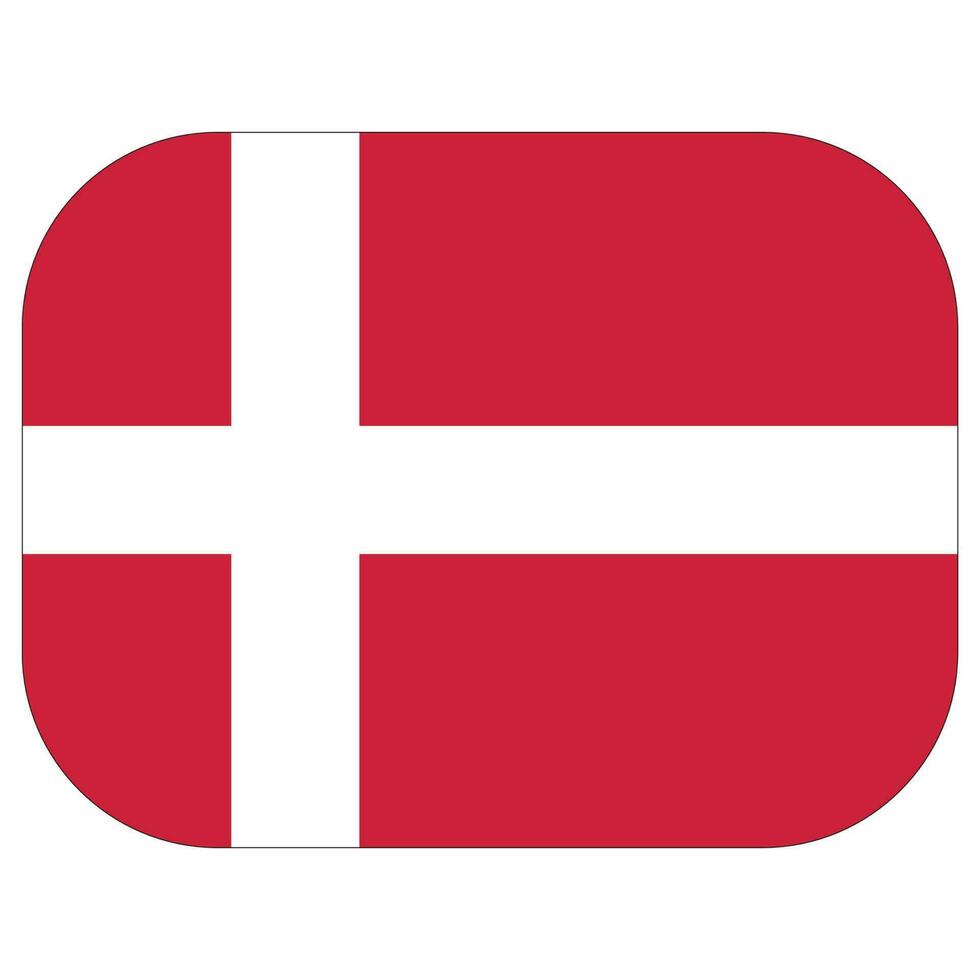 Flag of Denmark. Danish Flag in shape vector