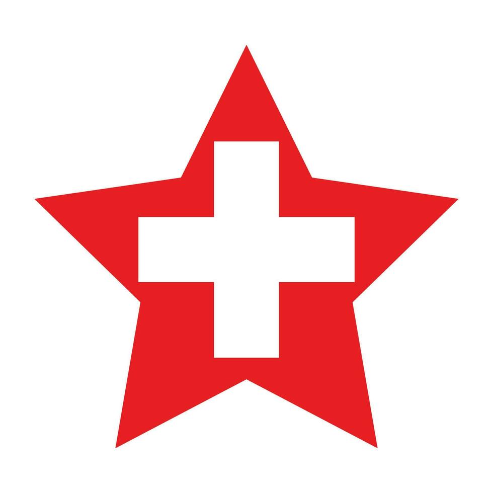 Flag of Switzerland in shape. Swiss flag in shape vector