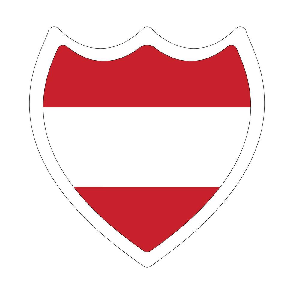 Austria flag. Flag of Austria in shape design vector
