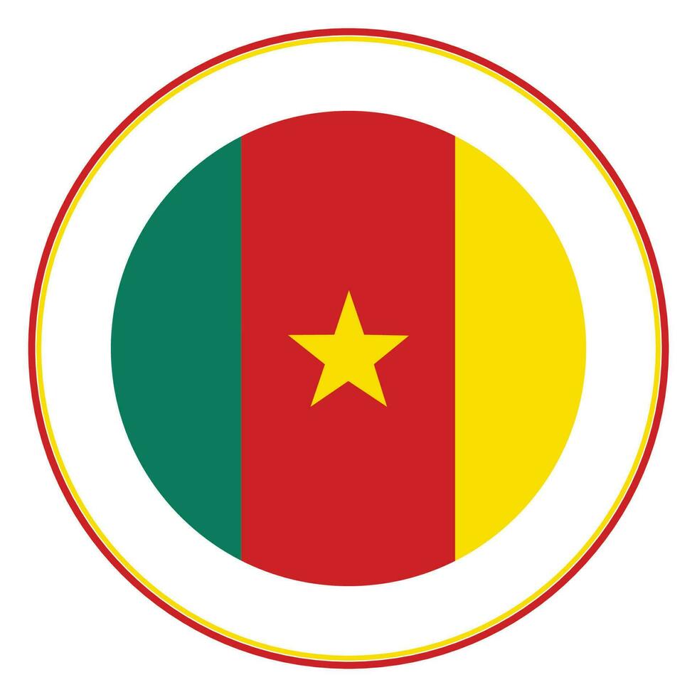 Flag of Cameroon. Cameroon flag in design shape vector