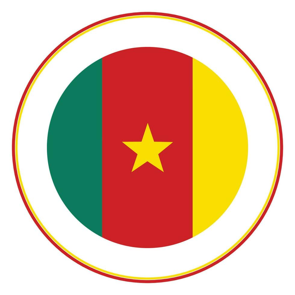 Flag of Cameroon. Cameroon flag in design shape vector