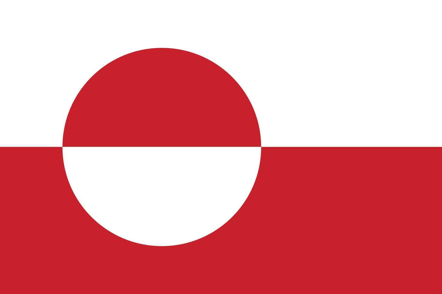 Flag of Greenland. Greenland flag in design shape vector