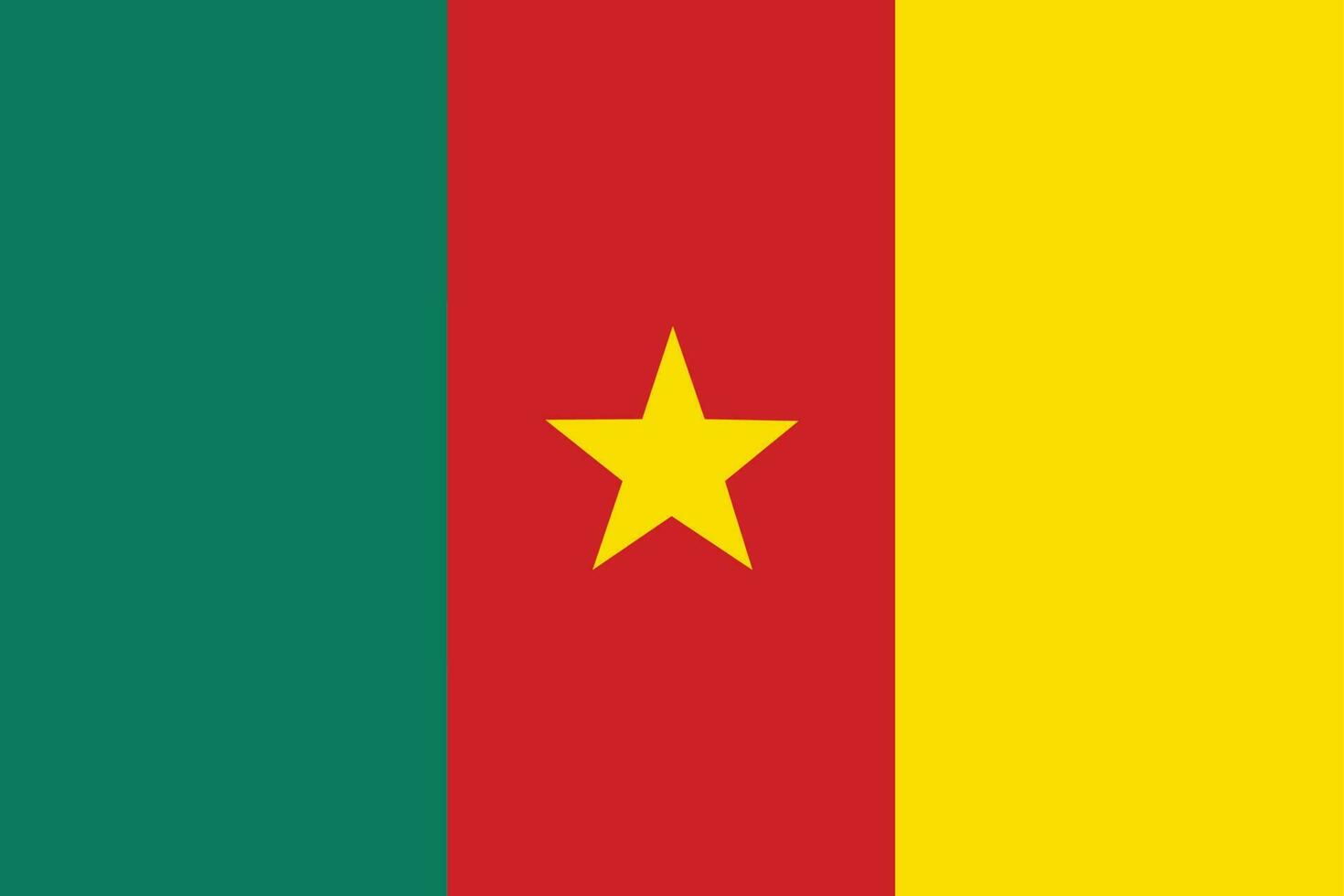 Flag of Cameroon. Cameroon flag in design shape vector