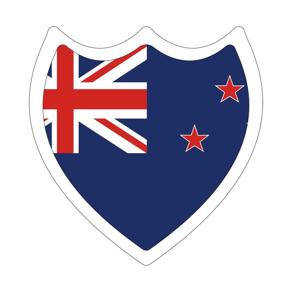 New Zealand flag in shape Flag New Zealand in shape. vector