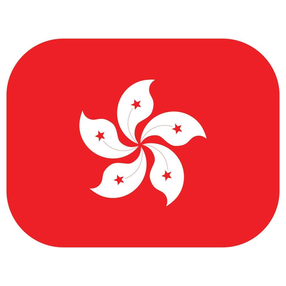 Flag of Hong Kong. Hong Kong flag in the shape vector