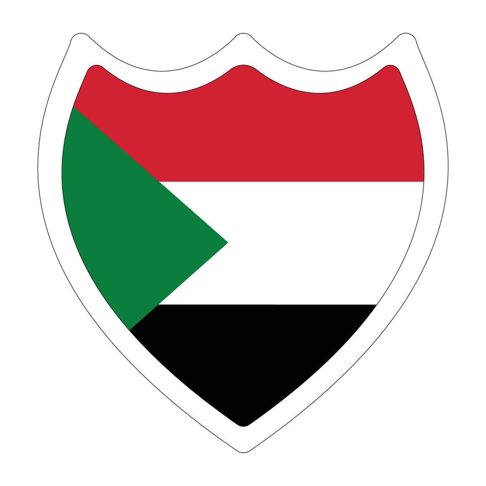 Sudan Flag. Flag of Sudan in design shape vector