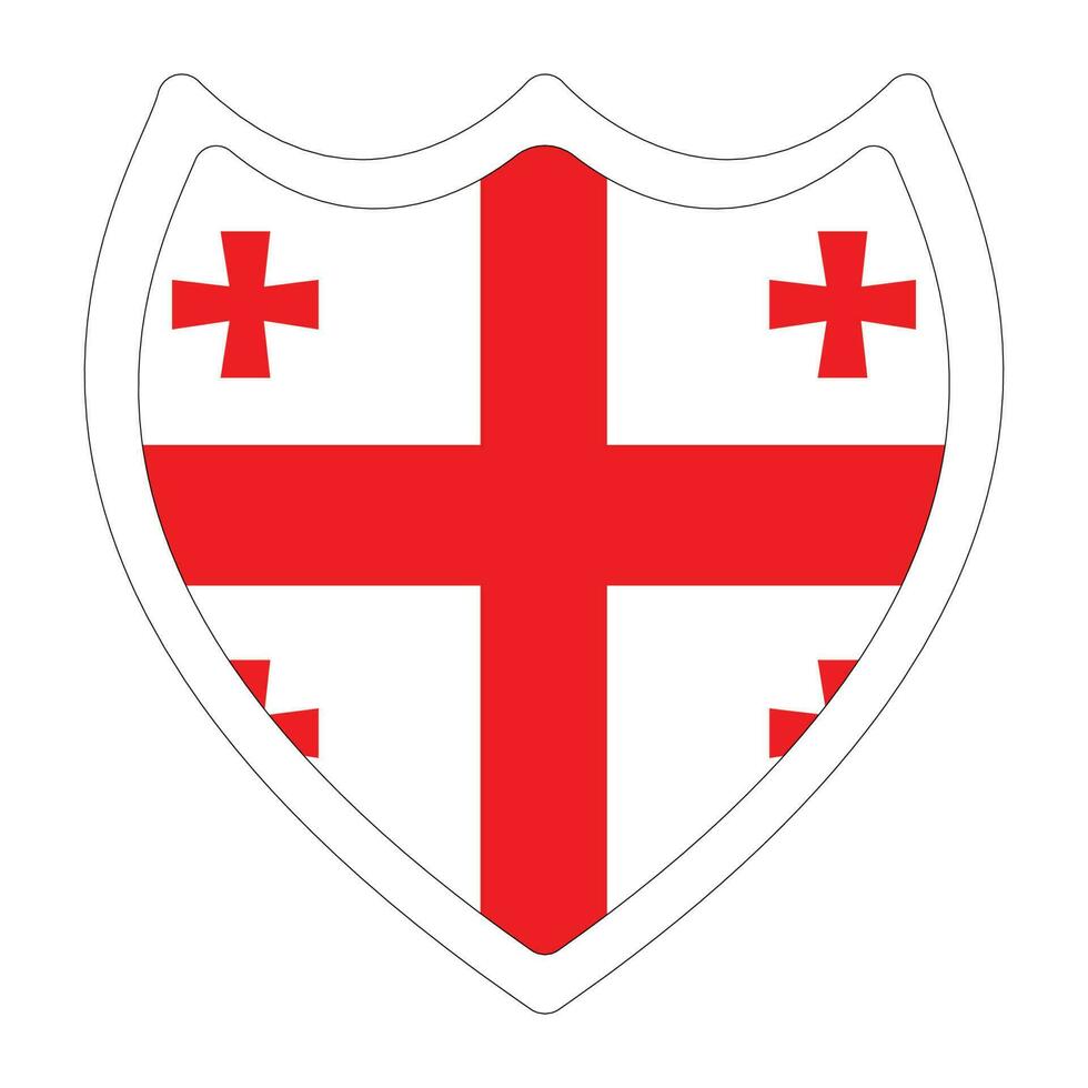 Flag of Georgia. Georgia flag in design shape vector