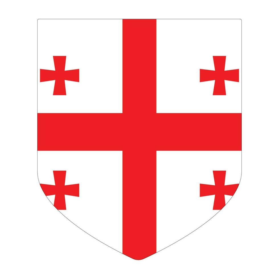 Flag of Georgia. Georgia flag in design shape vector