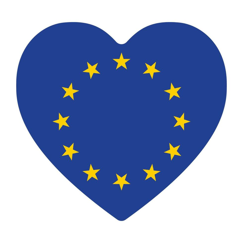 Flag of Europe. European Union. EU flag in design shape vector