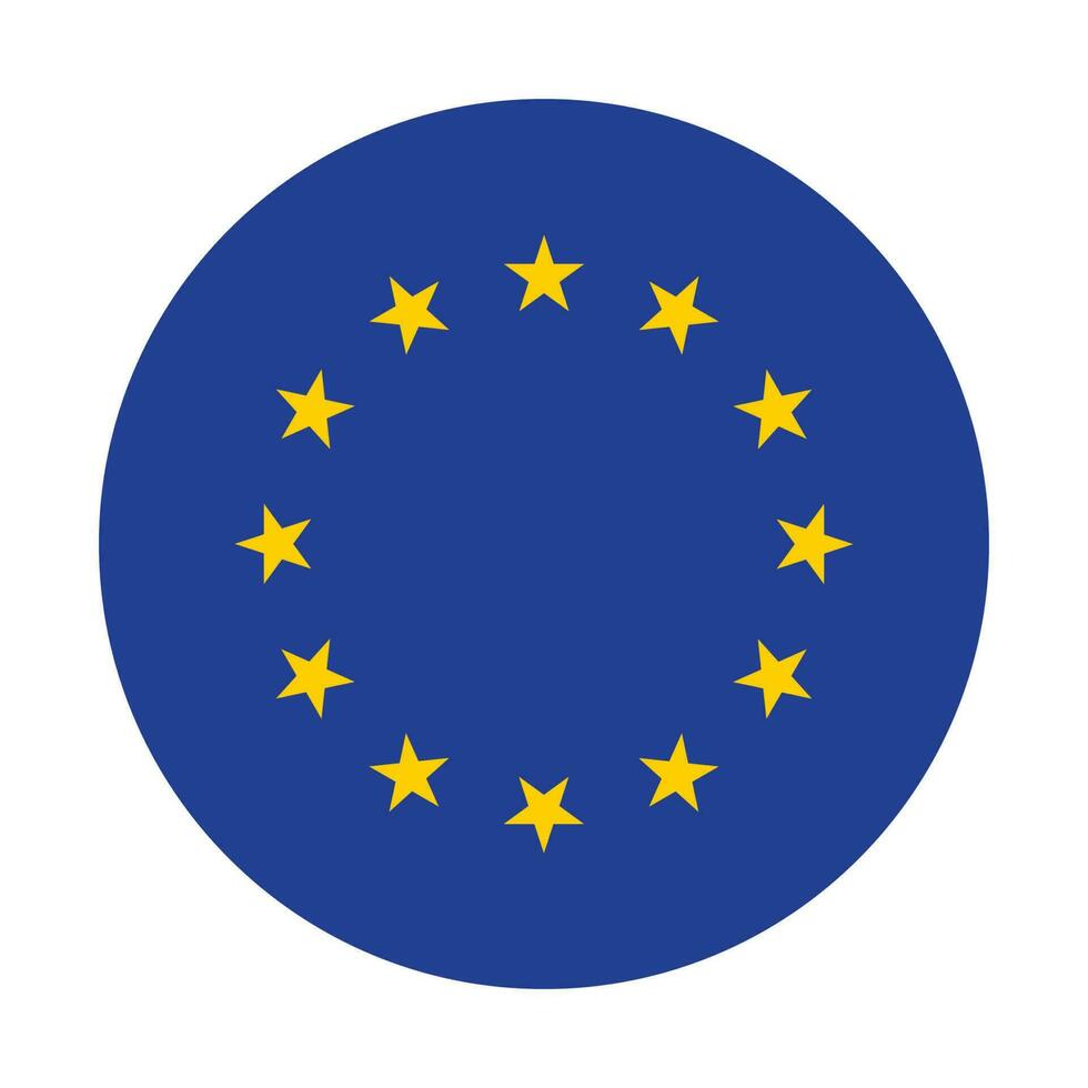 Flag of Europe. European Union. EU flag in design shape vector