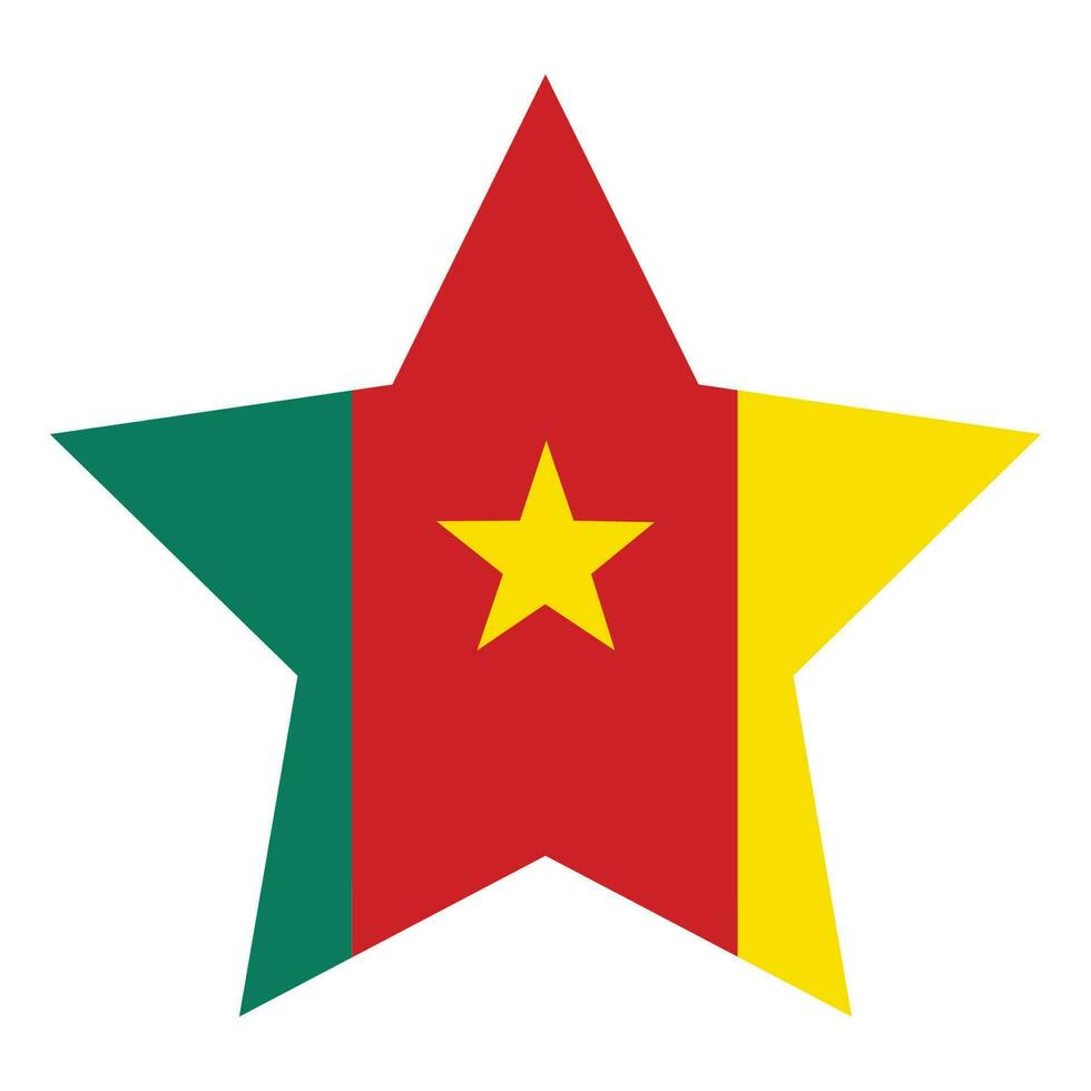 Flag of Cameroon. Cameroon flag in design shape vector