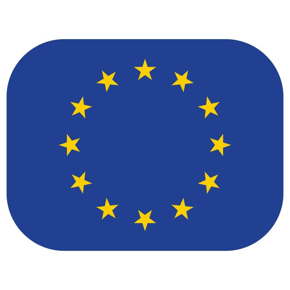 Flag of Europe. European Union. EU flag in design shape vector